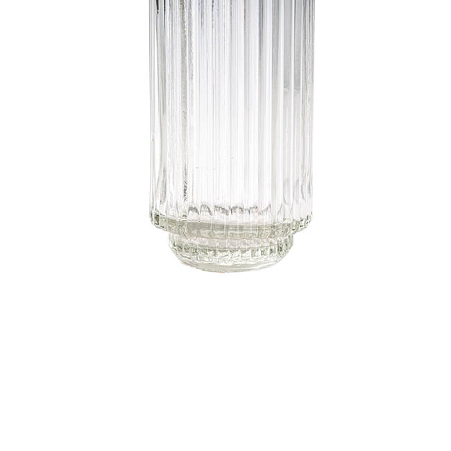 Glass Craft Ripple Vase Candle Holder Clear (6x16cmH)