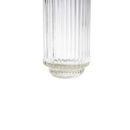 Glass Craft Ripple Vase Candle Holder Clear (6x16cmH)