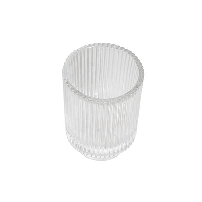Glass Craft Ripple Vase Candle Holder Clear (8.7x12.8cmH)