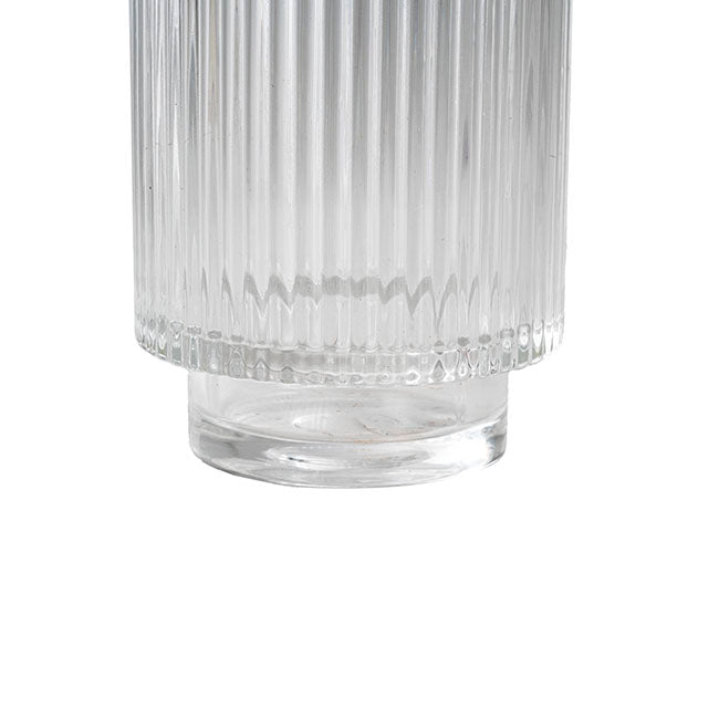 Glass Craft Ripple Vase Candle Holder Clear (8.7x12.8cmH)