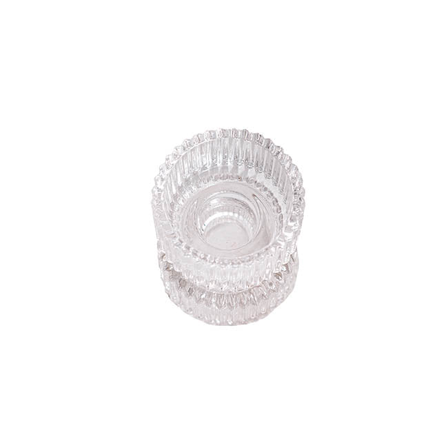 Glass Craft Ripple 2 in 1 Candle Holder Crystal (6x7.5cmH)
