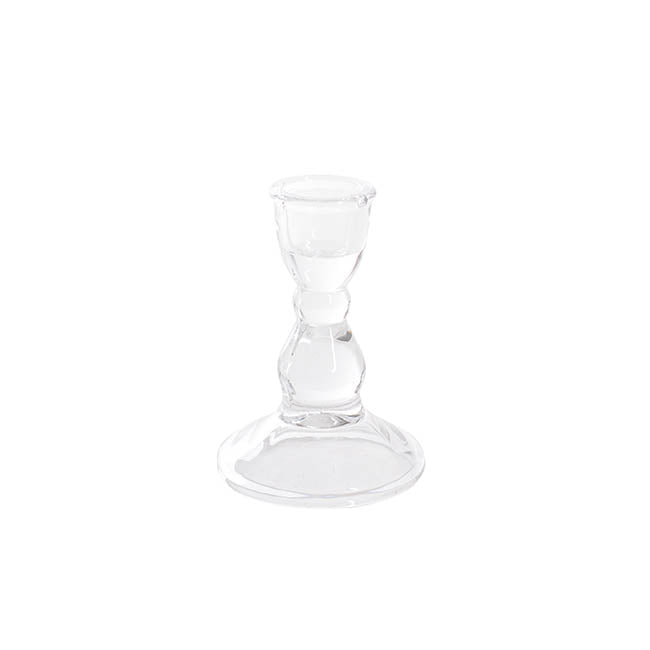 Glass Craft Ripple 2 in 1 Candle Holder Crystal (6.5x9cmH)