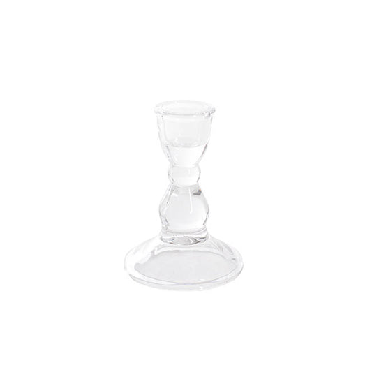 Glass Craft Ripple 2 in 1 Candle Holder Crystal (6.5x9cmH)