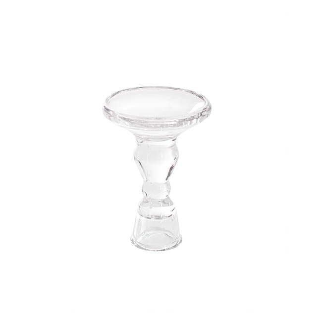 Glass Craft Ripple 2 in 1 Candle Holder Crystal (6.5x9cmH)