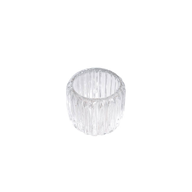 Glass Craft Ripple 2 in 1 Candle Holder Crystal (7x8cmH)