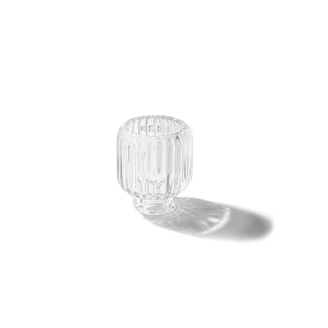 Glass Craft Ripple 2 in 1 Candle Holder Crystal (7x8cmH)