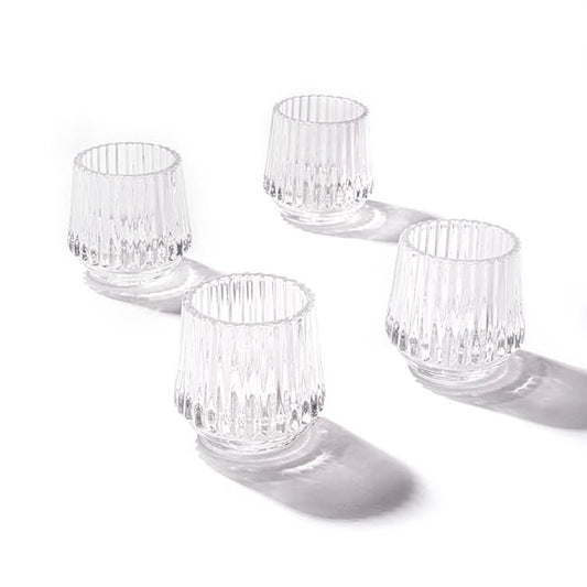 Glass Craft Ripple Votive Candle Holder Clear (7x6.8cmH)