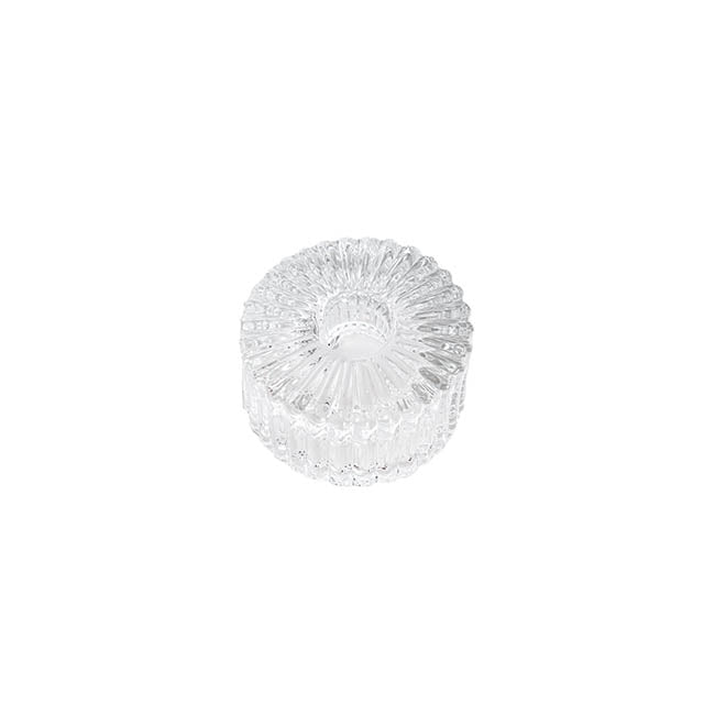 Glass Craft Ripple 2 in 1 Candle Holder Clear (8x4.5cmH)