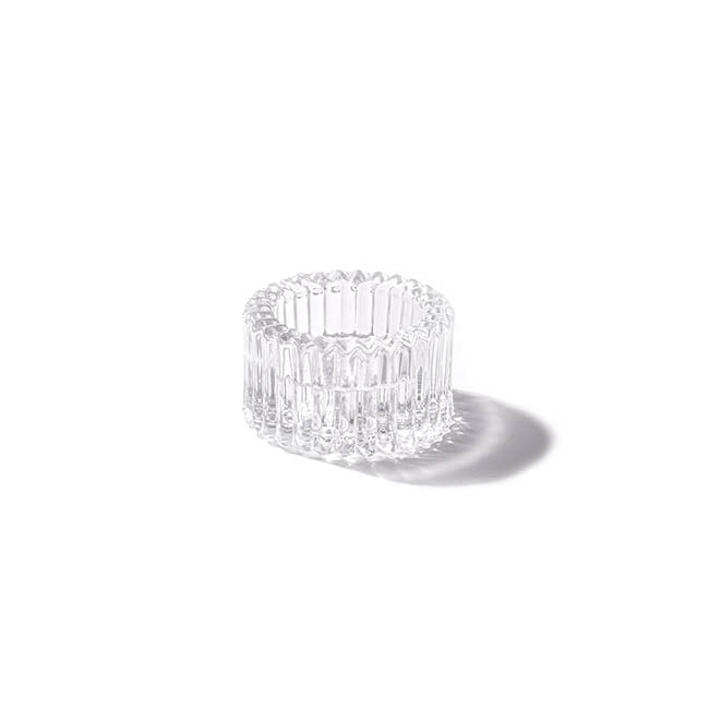 Glass Craft Ripple 2 in 1 Candle Holder Clear (8x4.5cmH)