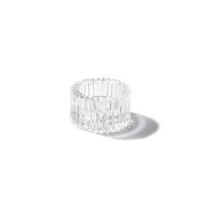 Glass Craft Ripple 2 in 1 Candle Holder Clear (8x4.5cmH)