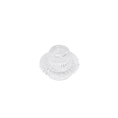 Glass Craft Ripple 2 in 1 Candle Holder Clear (8x5.6cmH)