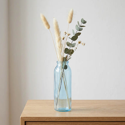 Glass Tall Milk Bottle Glossy Baby Blue (5.5x16cmH)
