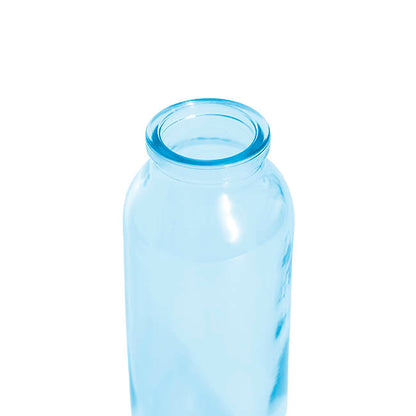 Glass Tall Milk Bottle Solid Glossy Baby Blue (5.5x16cmH)