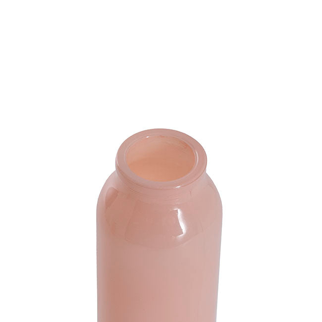 Glass Tall Milk Bottle Solid Glossy Soft Peach (5.5x16cmH)