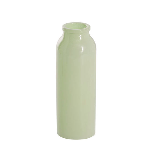 Glass Tall Milk Bottle Solid Glossy Sage (5.5x16cmH)