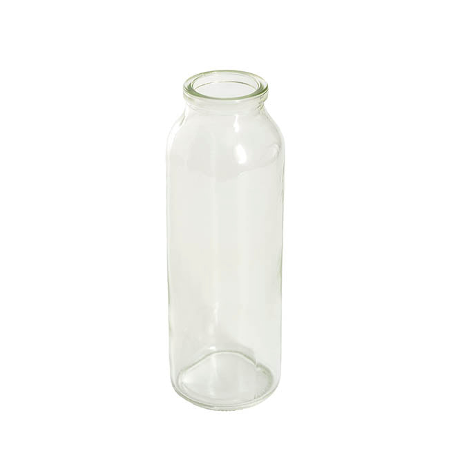 Glass Tall Milk Bottle Sage (5.5x16cmH)