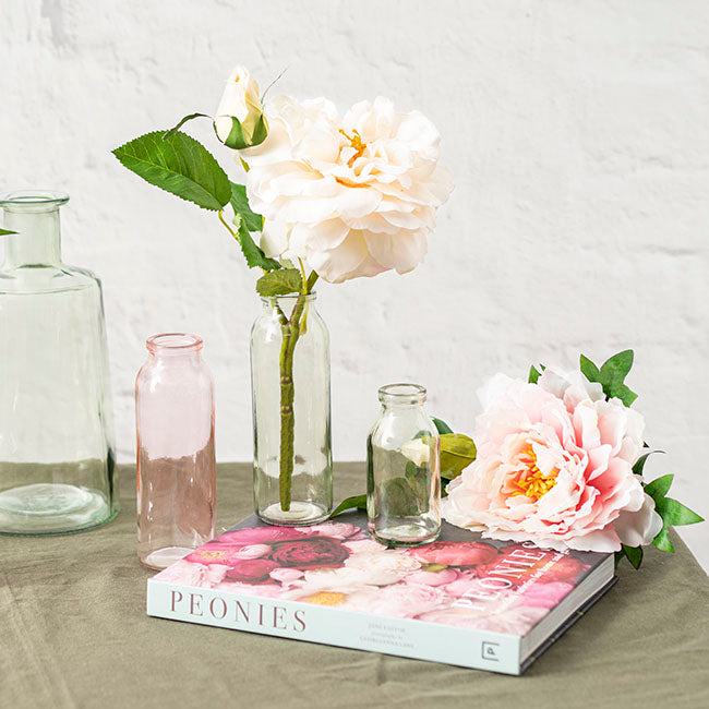 Glass Tall Milk Bottle Sage (5.5x16cmH)