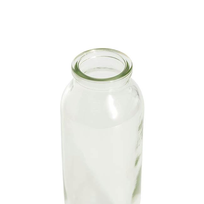 Glass Tall Milk Bottle Sage (5.5x16cmH)