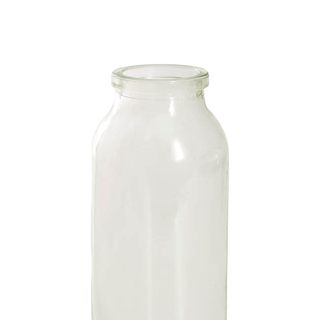 Glass Tall Milk Bottle Sage (5.5x16cmH)