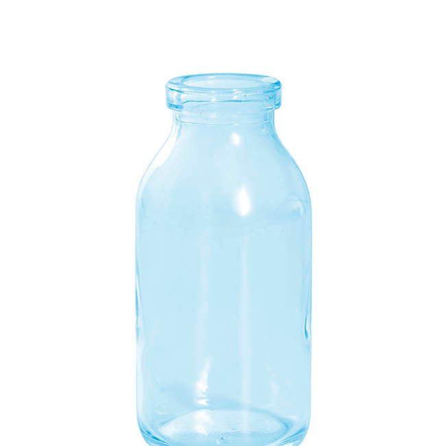 Glass Classic Milk Bottle Baby Blue (5x10cmH)