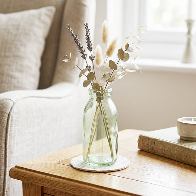 Glass Classic Milk Bottle Sage (5x10cmH)