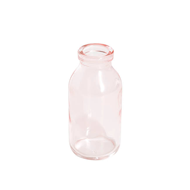 Glass Classic Milk Bottle Pink (5x10cmH)