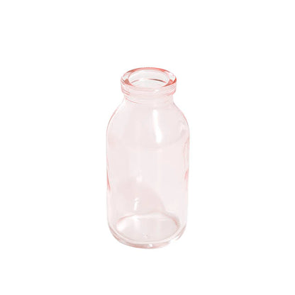 Glass Classic Milk Bottle Pink (5x10cmH)