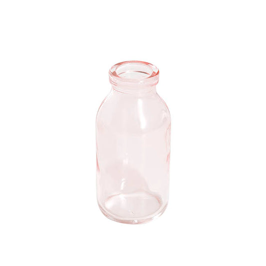 Glass Classic Milk Bottle Pink (5x10cmH)