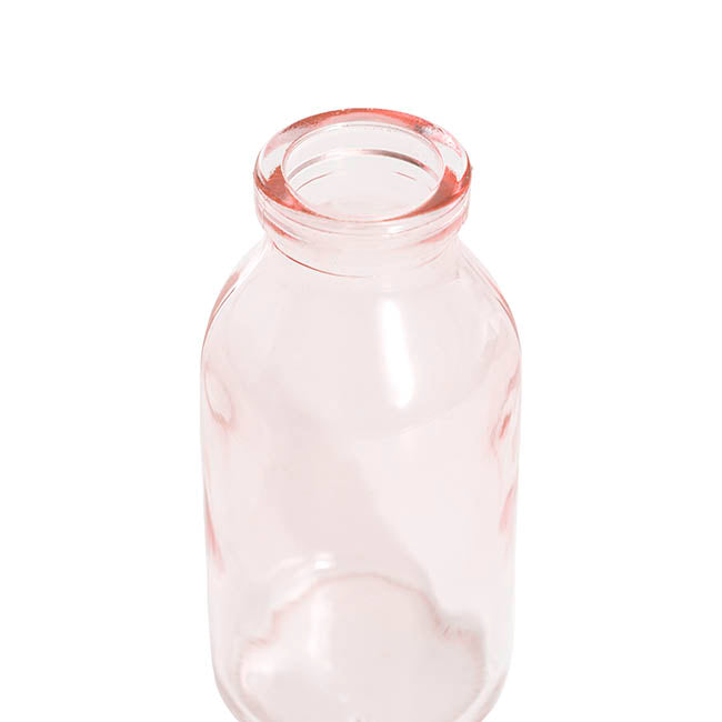 Glass Classic Milk Bottle Pink (5x10cmH)