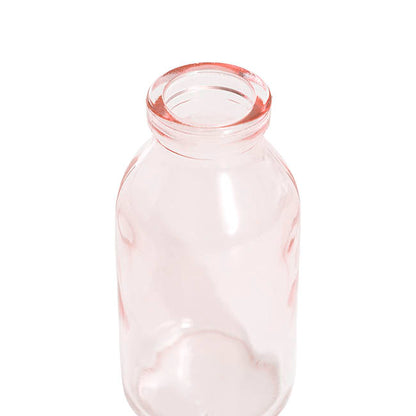 Glass Classic Milk Bottle Pink (5x10cmH)