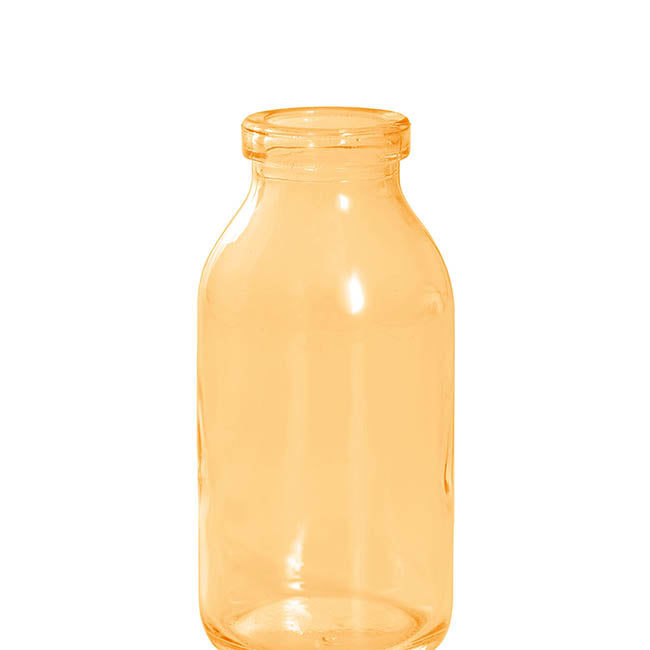 Glass Classic Milk Bottle Light Yellow (5x10cmH)