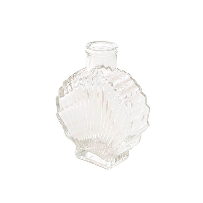 Glass Shell Shape Bottle Vase Clear (8x3.5x10.8cmH)