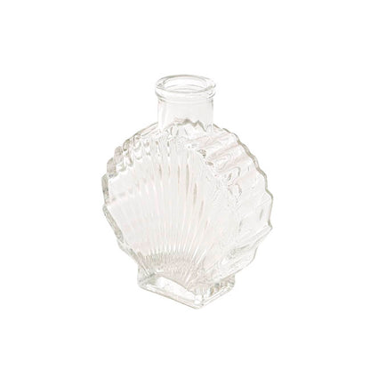 Glass Shell Shape Bottle Vase Clear (8x3.5x10.8cmH)