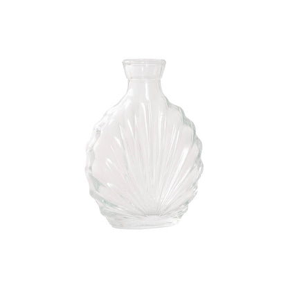 Glass Shell Shape Bottle Vase Clear (8.5x4x10.5cmH)