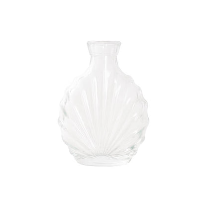 Glass Shell Shape Bottle Vase Clear (8.5x4x10.5cmH)
