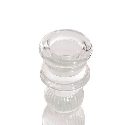 Glass Swindon Dinner Taper Candle Holder Clear (8Dx15.5cmH)