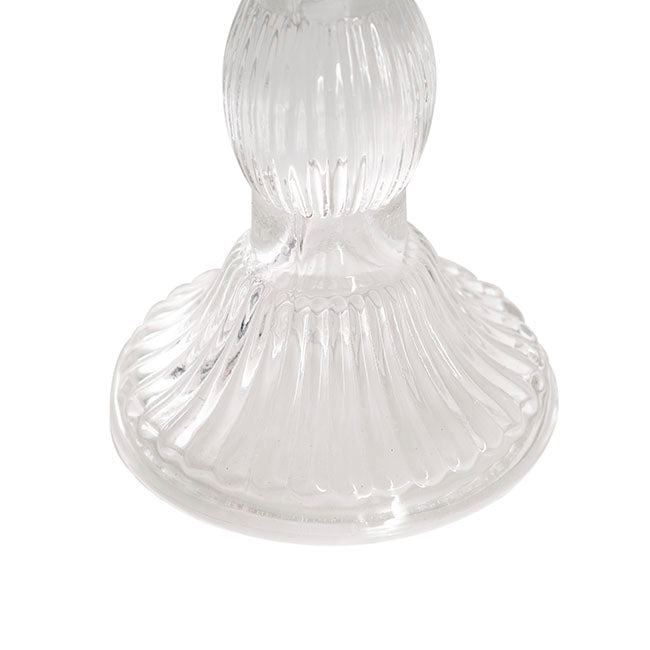 Glass Swindon Dinner Taper Candle Holder Clear (8Dx15.5cmH)