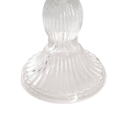 Glass Swindon Dinner Taper Candle Holder Clear (8Dx15.5cmH)
