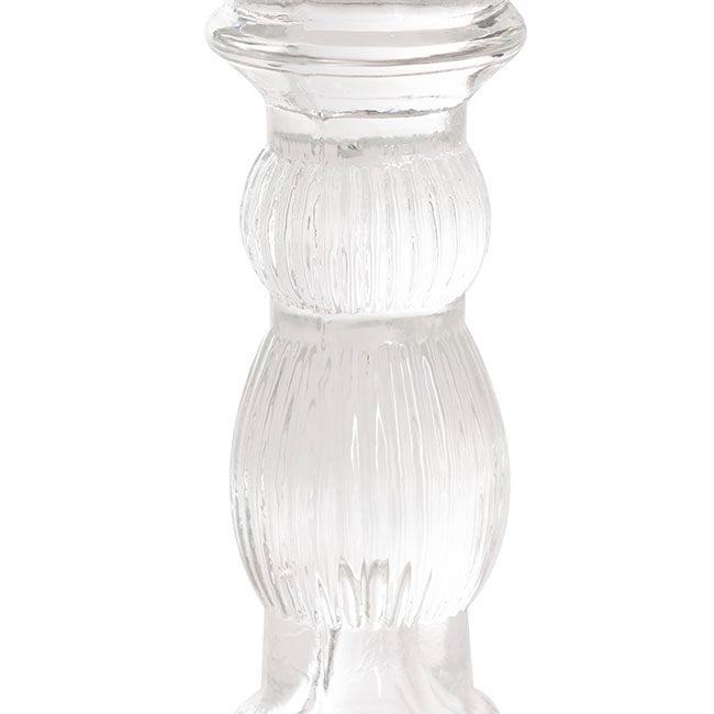 Glass Swindon Dinner Taper Candle Holder Clear (8Dx15.5cmH)
