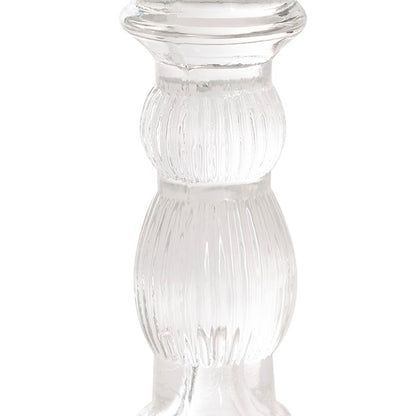 Glass Swindon Dinner Taper Candle Holder Clear (8Dx15.5cmH)