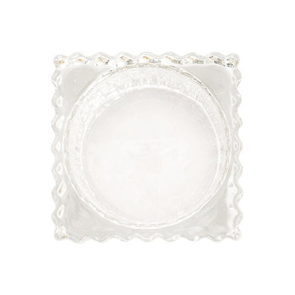 Glass Craft Ripple Tealight Holder Cube Clear (5x5cmH)