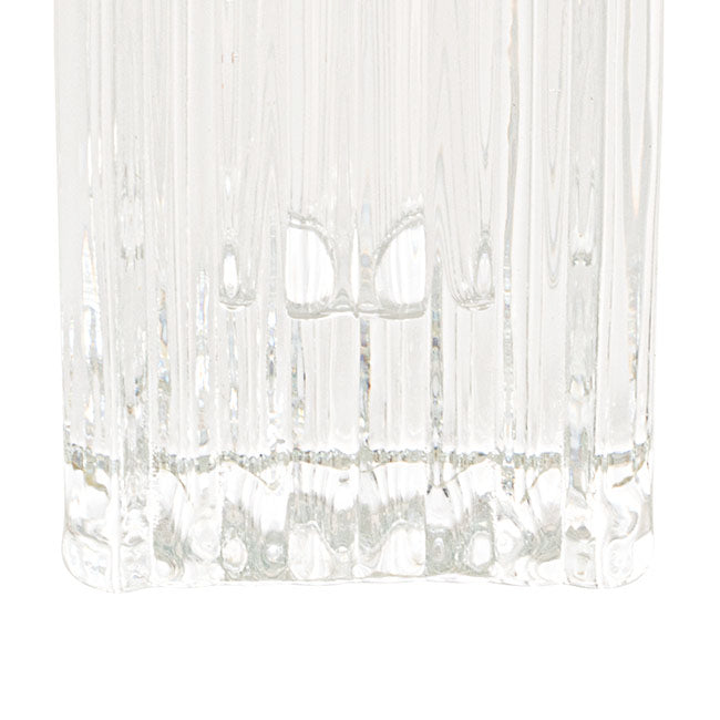 Glass Craft Ripple Dinner Taper Candle Holder Clear (4x6cmH)