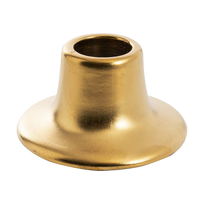 Ceramic Candle Holder Set 2 Gold (7Dx3cmH)