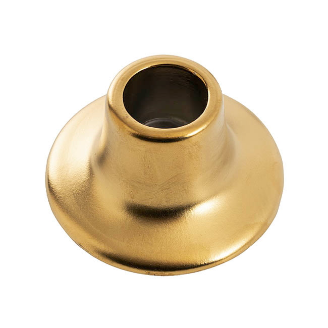Ceramic Candle Holder Set 2 Gold (7Dx3cmH)