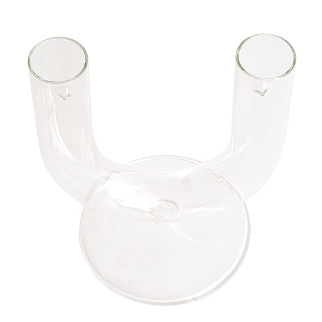 Glass Palma U Shape Dinner Taper Candle Holder (9�11�15cmH)