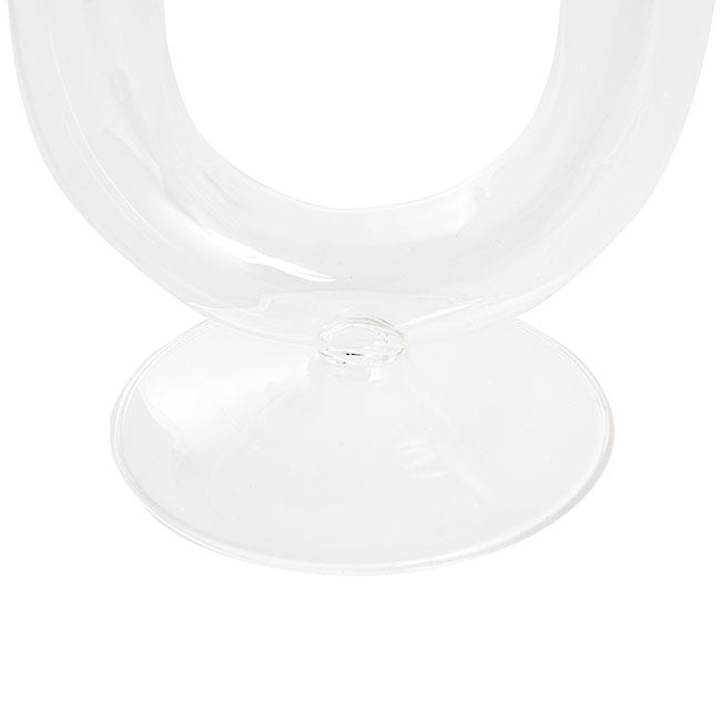 Glass Palma U Shape Dinner Taper Candle Holder (9�11�15cmH)