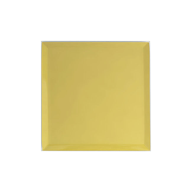 Square Mirror Glass Bevelled Plate Pack 4 Gold (10x10cmH)
