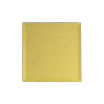 Square Mirror Glass Bevelled Plate Pack 4 Gold (10x10cmH)