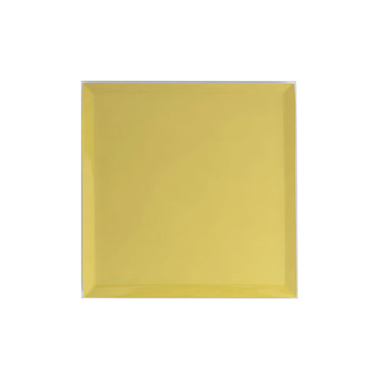 Square Mirror Glass Bevelled Plate Pack 4 Gold (10x10cmH)