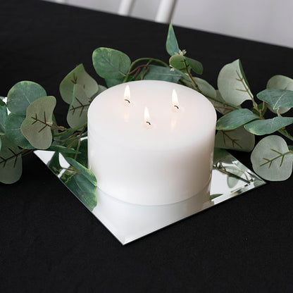 Square Mirror Glass Bevelled Plate Pack2 Silver(20.5x20.5cmH